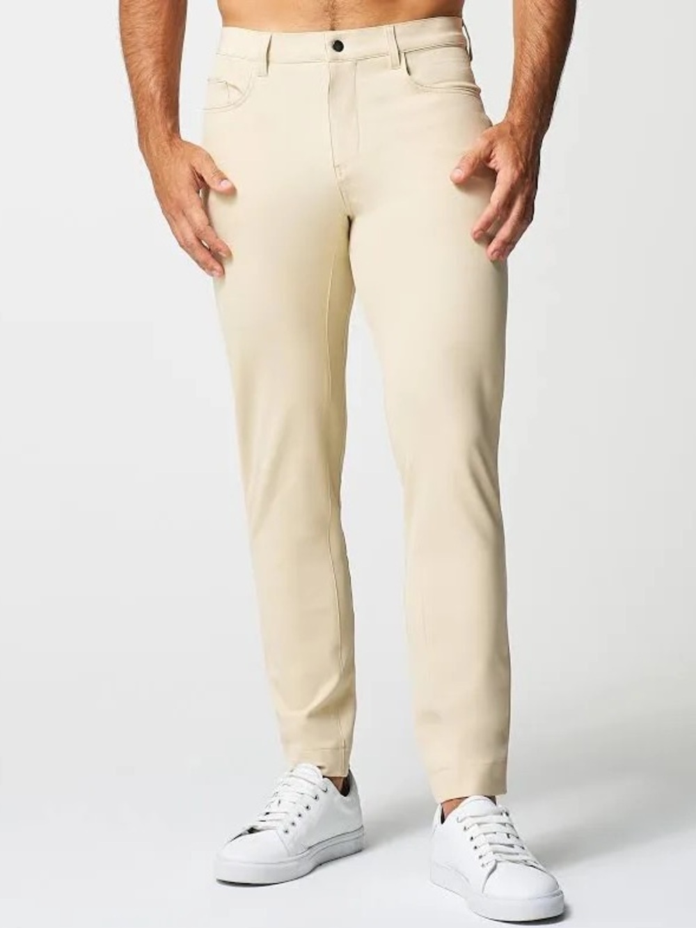 Men's Slim Chinos in Light Beige